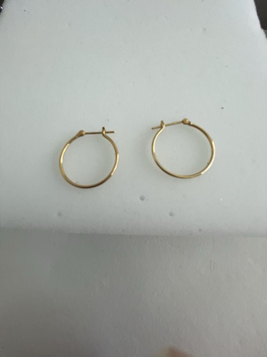 K18 フープピアス1x20mm_画像4