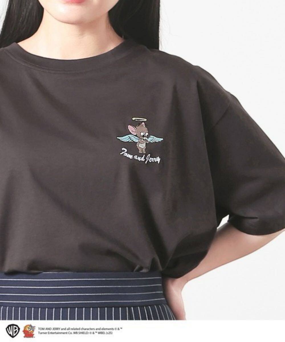 COLZA コルザ　トムとジェリー　刺繍付き ゆる T　（スミクロ　エンジェル タフィー）　Tシャツ　Mサイズ　トム＆ジェリー_画像1