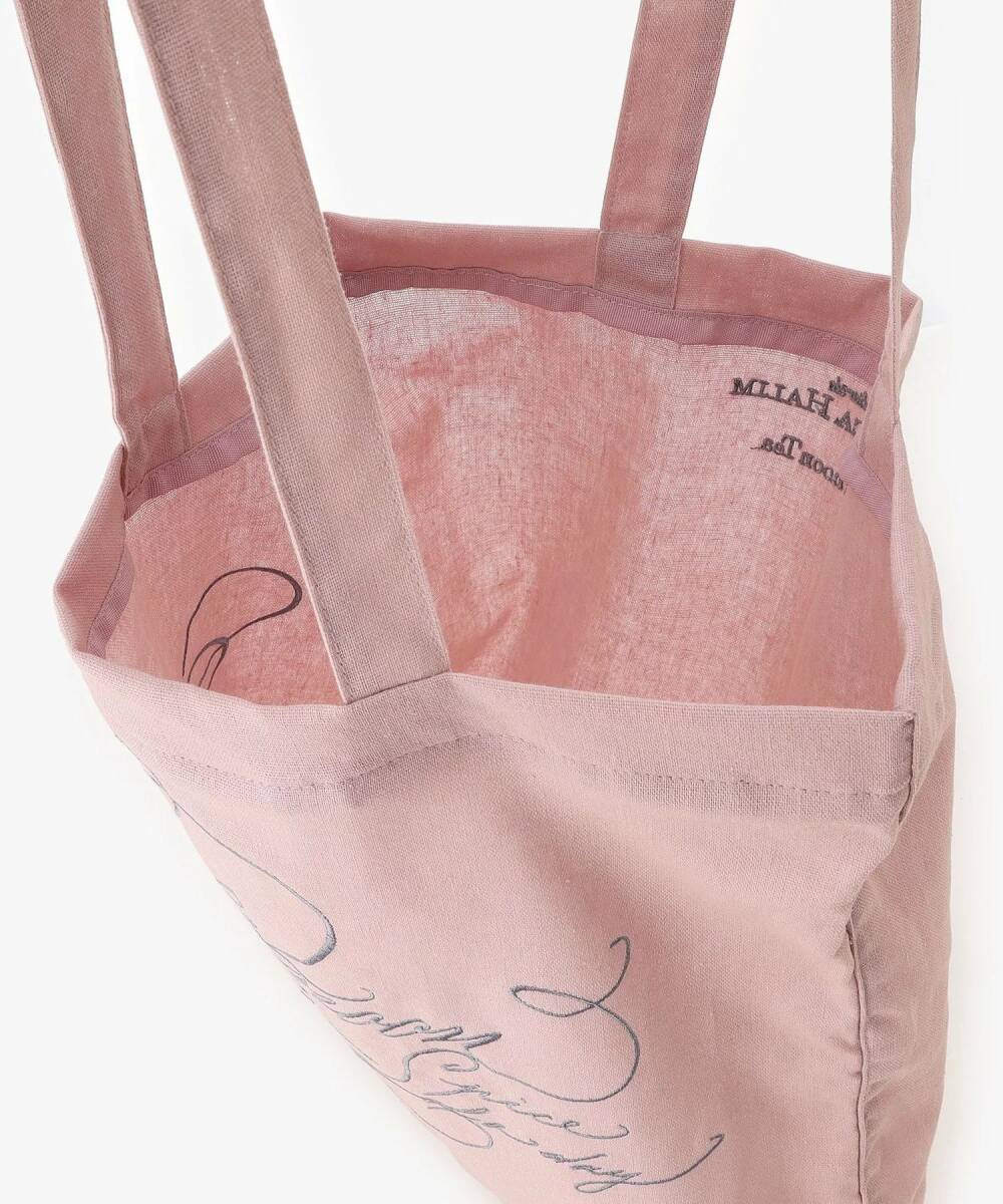 Afternoon Tea アフタヌーンティー　リネン 刺繍 トートバッグ　（ピンク）　ヴェロニカ・ハリム　バッグ_画像4