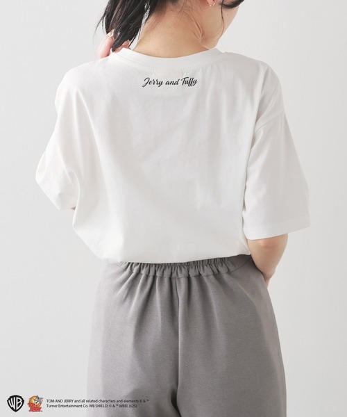 COLZA コルザ　トムとジェリー　刺繍付き Tシャツ　（ホワイト　ジェリー＆タフィー）　Mサイズ　ユニセックス　男女兼用　トム＆ジェリー_画像3