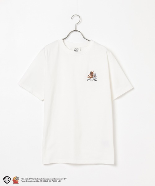 COLZA コルザ　トムとジェリー　刺繍付き Tシャツ　（ホワイト　ジェリー＆タフィー）　Mサイズ　ユニセックス　男女兼用　トム＆ジェリー_画像4