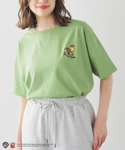 COLZA コルザ　トムとジェリー　刺繍付き Tシャツ　（ミント　ジェリー）　Mサイズ　ユニセックス　男女兼用　トム＆ジェリー_画像2