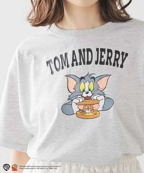 COLZA コルザ　トムとジェリー　Tシャツ　（オートミール）　Mサイズ　ユニセックス　男女兼用　トム＆ジェリー_画像1