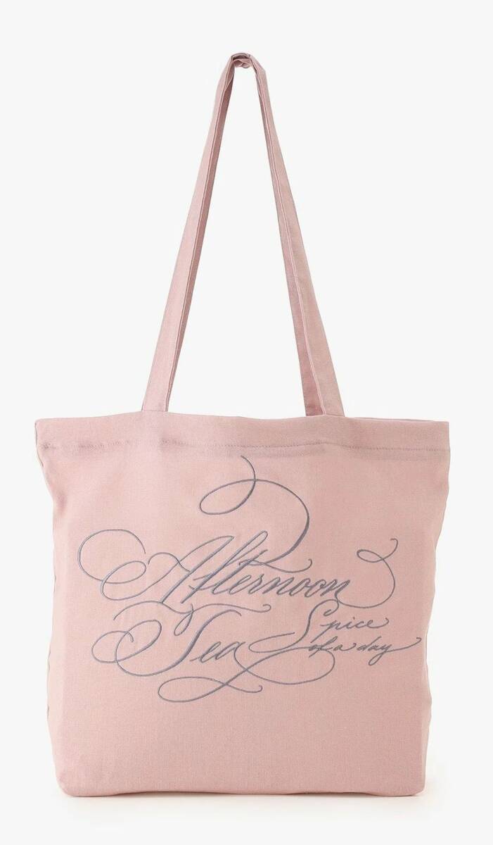 Afternoon Tea アフタヌーンティー　リネン 刺繍 トートバッグ　（ピンク）　ヴェロニカ・ハリム　バッグ_画像1