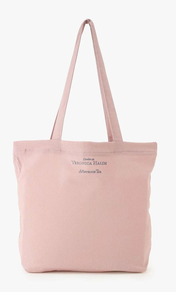 Afternoon Tea アフタヌーンティー　リネン 刺繍 トートバッグ　（ピンク）　ヴェロニカ・ハリム　バッグ_画像2