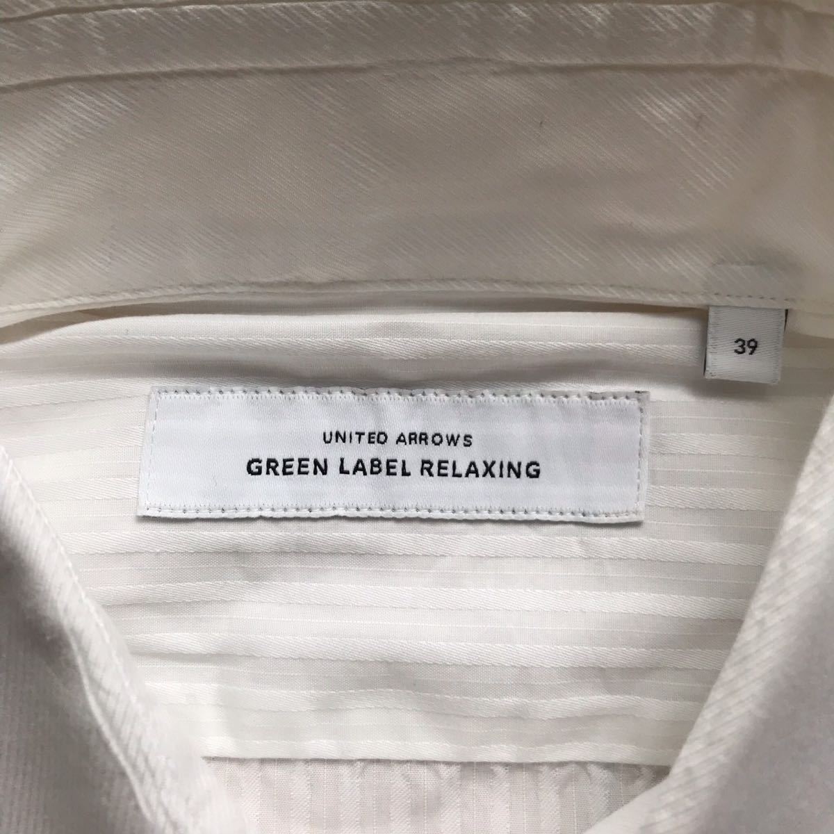ユナイテッドアローズ 長袖シャツ ストライプ 538-1-32 greenlabelrelaxing ホワイト_画像3