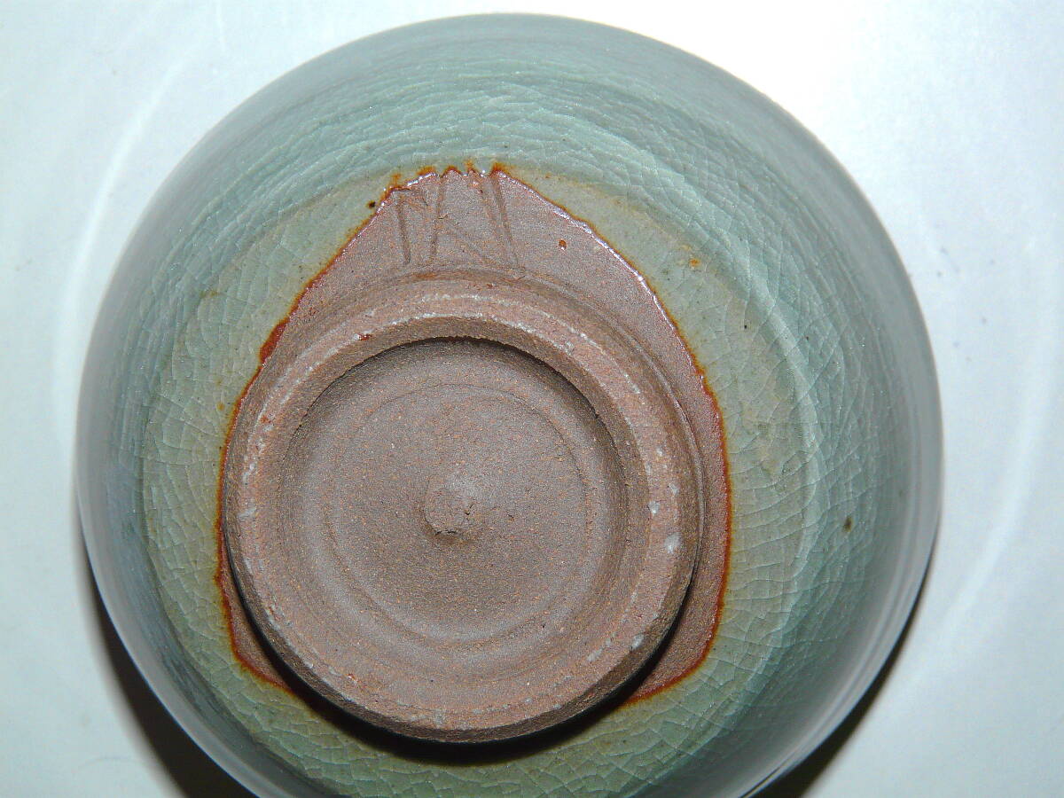  Fukui префектура Echizen . чайная посуда . обжиг в печи (. остров .) [ селадон .. документ чашка ] дерево с ящиком 1 шт ( немедленная покупка OK)