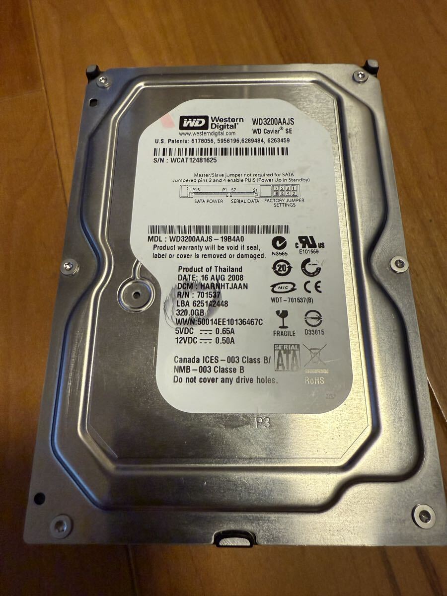 【中古品】WesternDigital 320GB/Seagate 500GB SATAハードディスク2機セット_画像2