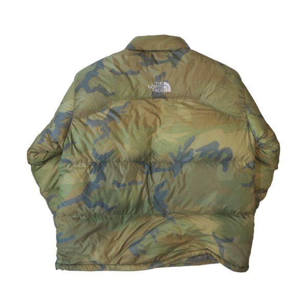 ザ ノースフェイス ND01586 ヌプシ カモフラ 700フィル ダウンジャケット センターロゴ ＃XL 中古品 used AB_画像2