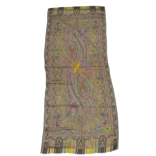 ETRO エトロ ペイズリー柄 大判 スカーフ ブラウン系 【送料無料】【質屋 かんてい局横浜港南店】 中古品 used AB_画像1