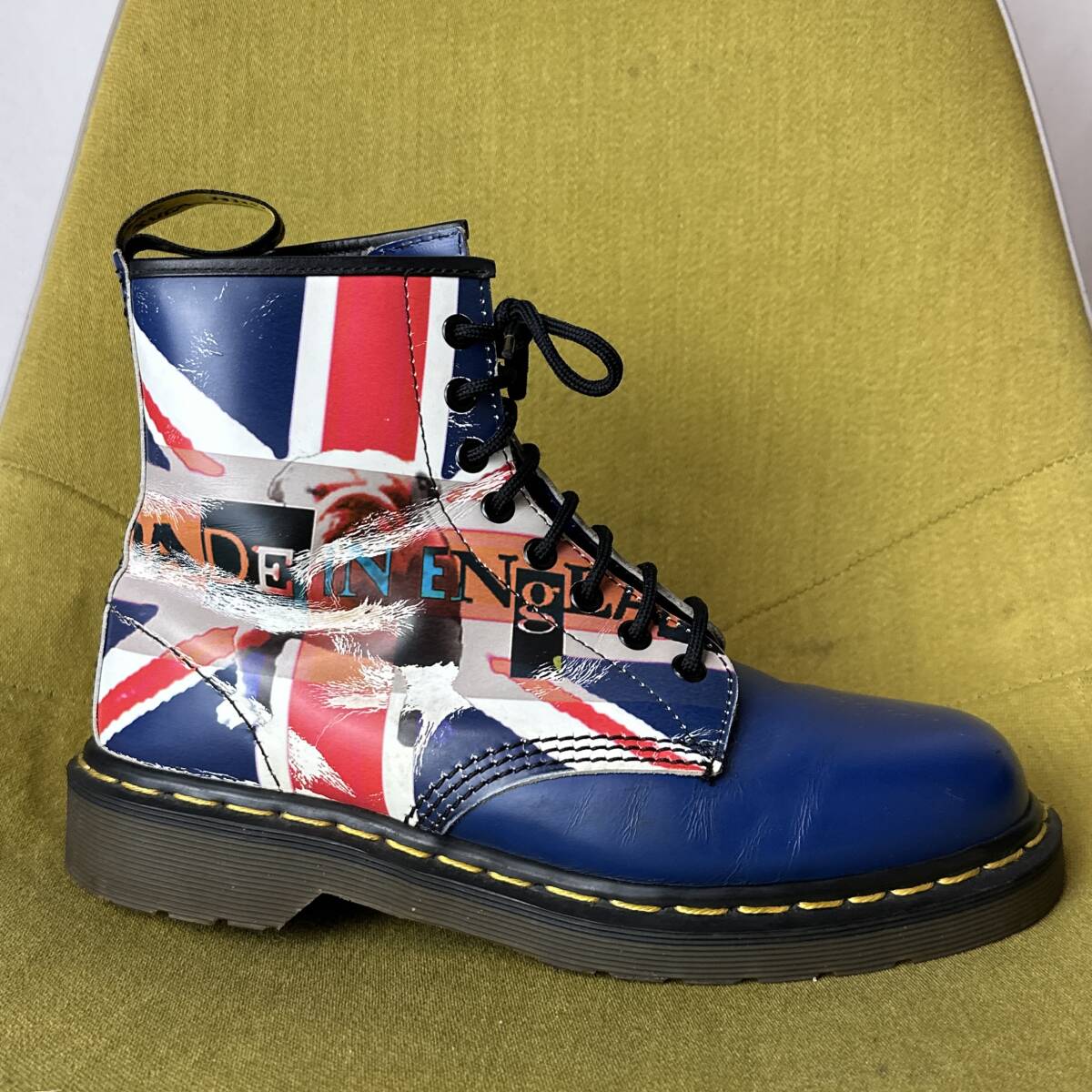Dr.Martens ドクターマーチン ユニオンジャック 8ホールレースアップブーツ UK7 英国製 25.5相当 レザーシューズ ビンテージ ブルドッグ_画像7