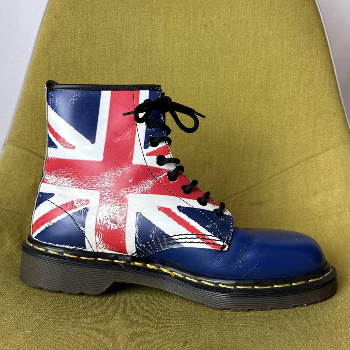 Dr.Martens ドクターマーチン ユニオンジャック 8ホールレースアップブーツ UK7 英国製 25.5相当 レザーシューズ ビンテージ ブルドッグ_画像5