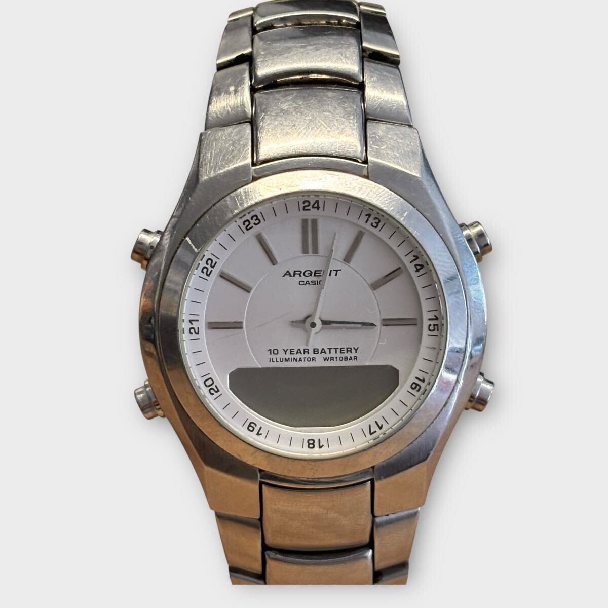 腕時計 CASIO カシオ ARGENT エージェント ARG-108 メンズ クォーツ 電池切れ 1000円スタート_画像2