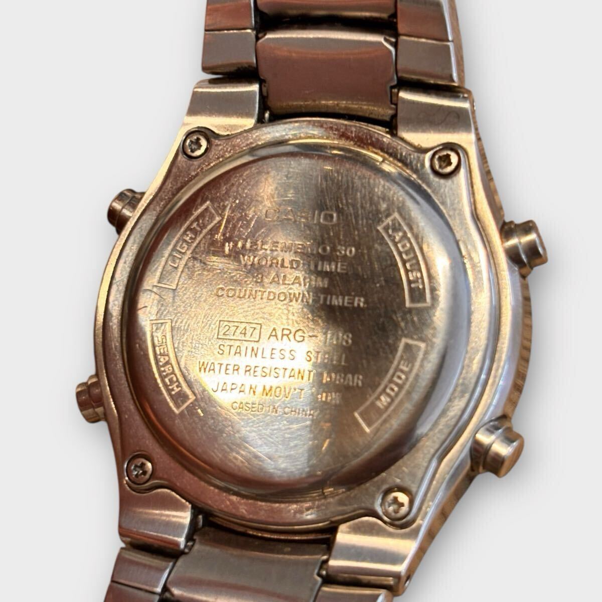 腕時計 CASIO カシオ ARGENT エージェント ARG-108 メンズ クォーツ 電池切れ 1000円スタート_画像4