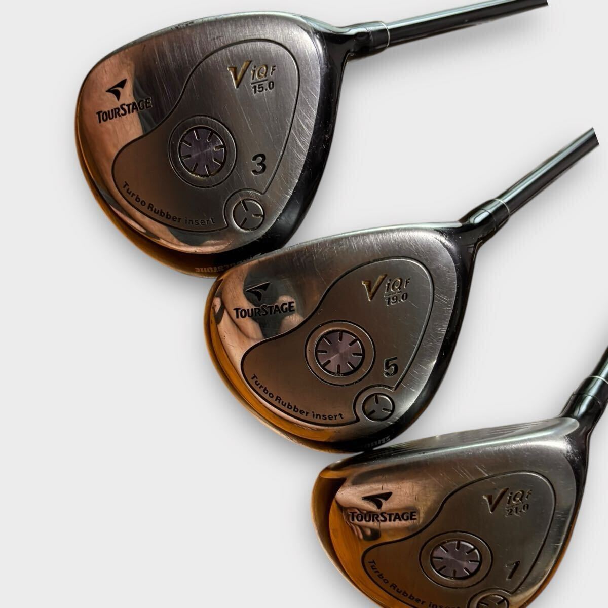 ゴルフクラブ フェアウェイウッド ドライバー BRIDGESTONE ツアーステージ ViQF カーボンシャフト 3本セット 3,5,7 1000円スタート_画像1