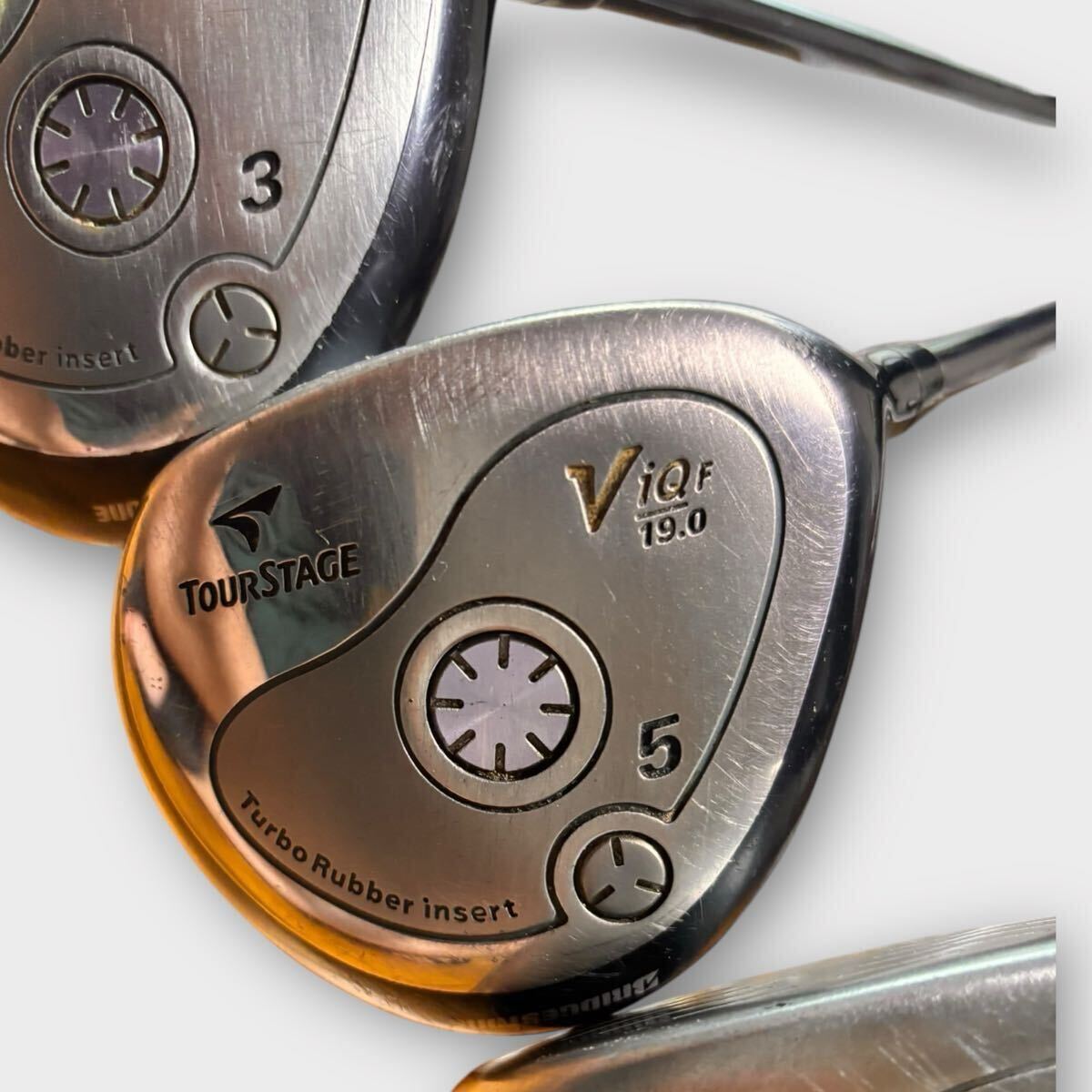 ゴルフクラブ フェアウェイウッド ドライバー BRIDGESTONE ツアーステージ ViQF カーボンシャフト 3本セット 3,5,7 1000円スタート_画像3