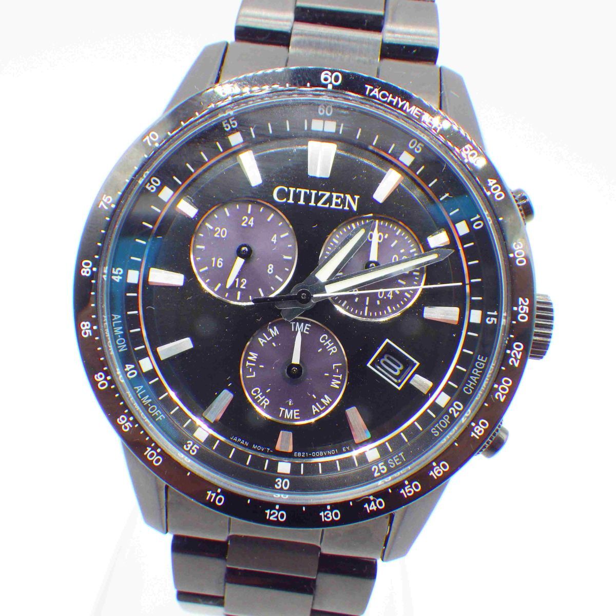 495445【1円スタート】CITIZEN シチズン 稼動品 E821-00C2403 コレクション デイト メンズ 時計 電波ソーラー ケース40mm_画像1