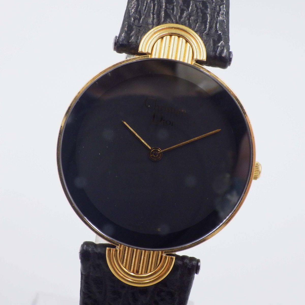 499588/A[1 иен старт ]Christian Dior Dior работа товар 3033 Bagira черный moon мужской часы кварц кейс 31mm