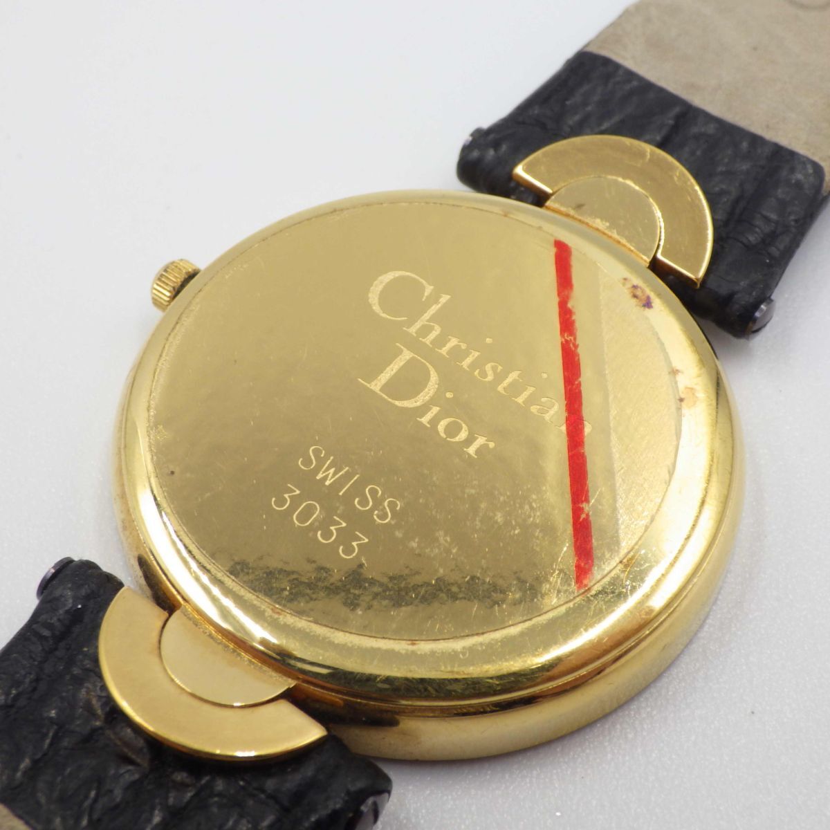 499588/A[1 иен старт ]Christian Dior Dior работа товар 3033 Bagira черный moon мужской часы кварц кейс 31mm