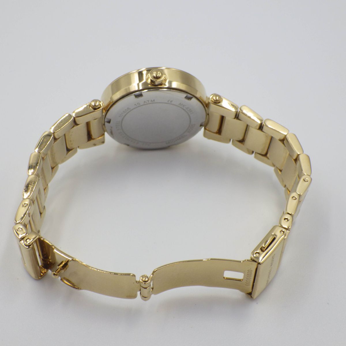 497560【1円スタート】MICHAEL KORS マイケルコース 稼動品 MK-6351 ストーンベゼル レディース 時計 クォーツ ケース33mm_画像6