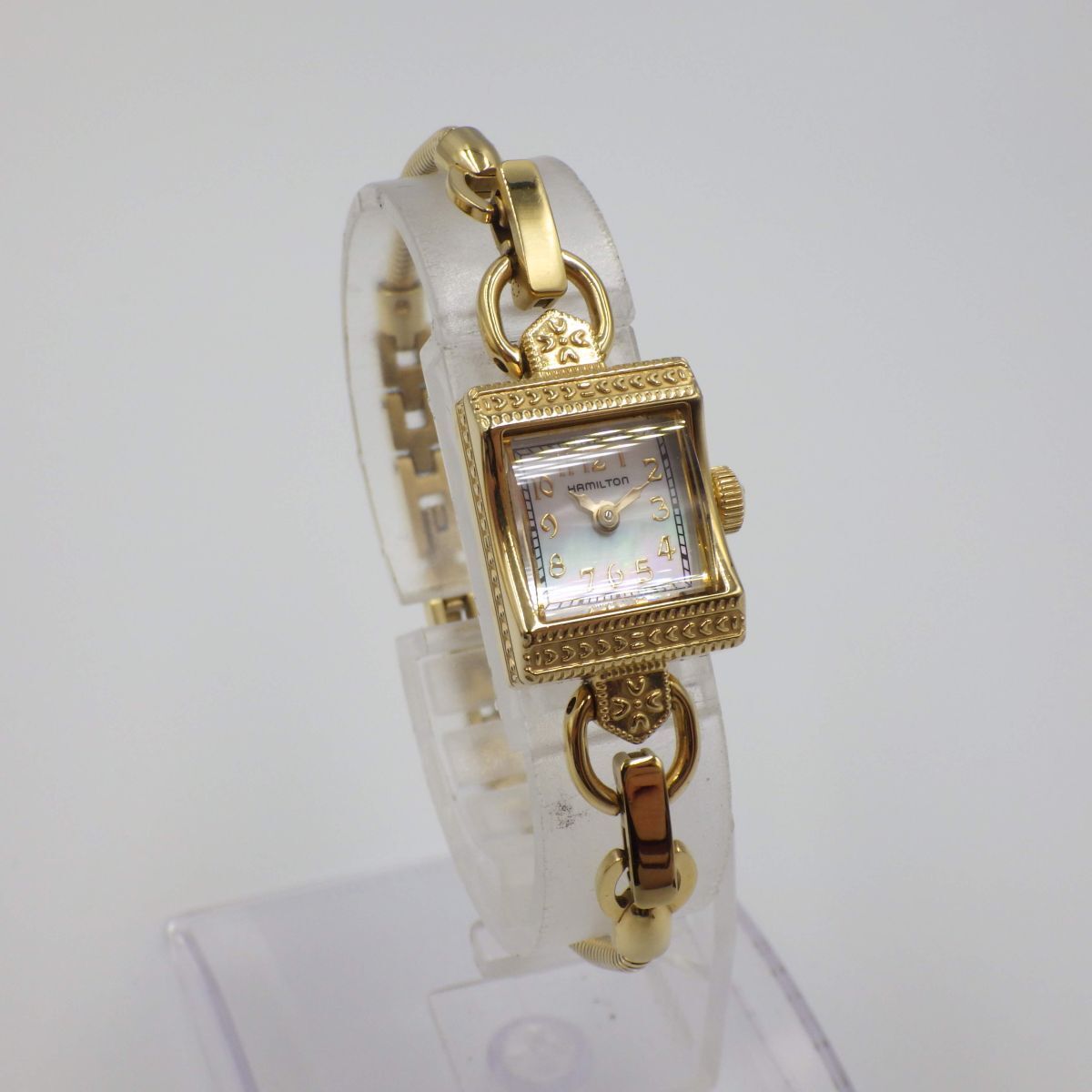 499707【1円スタート】HAMILTON ハミルトン 稼動品 280.002 H312310 シエル文字盤 レディース 時計 クォーツ ケース15mm