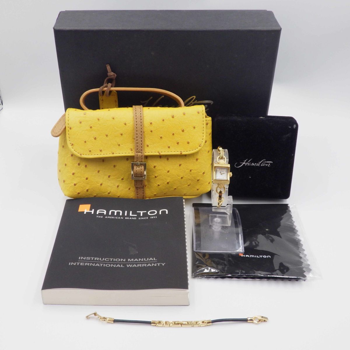 499707【1円スタート】HAMILTON ハミルトン 稼動品 280.002 H312310 シエル文字盤 レディース 時計 クォーツ ケース15mm