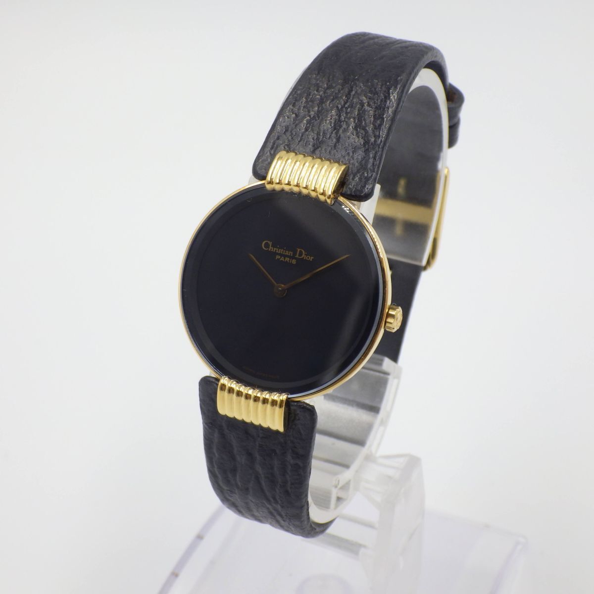 504149[1 иен старт ]Christian Dior Dior работа товар 46-153-3 Bagira черный moon женский часы кварц кейс 26mm