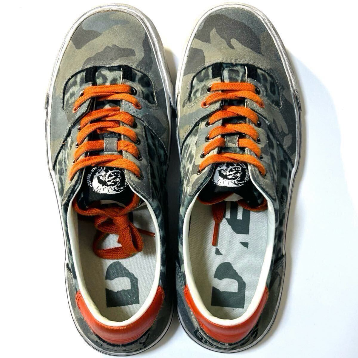 【DIESEL】S-Flip multicolored low-top Lace Shoes ディーゼル 定価2.0万 ヴィンテージ加工 レースアップ ローカットスニーカー 42 JP27cm_画像5