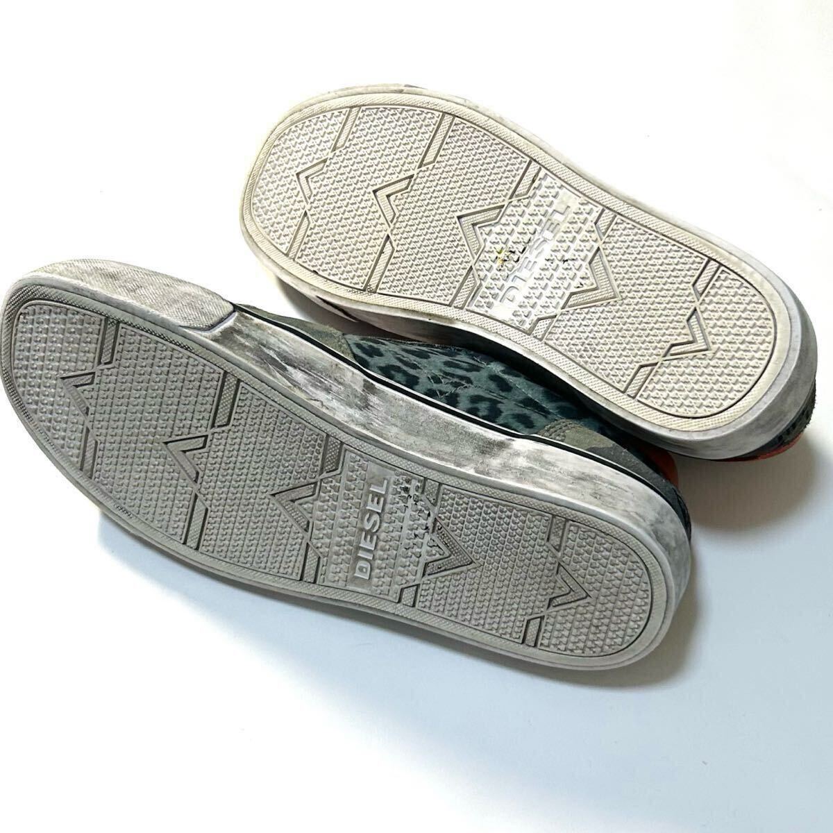 【DIESEL】S-Flip multicolored low-top Lace Shoes ディーゼル 定価2.0万 ヴィンテージ加工 レースアップ ローカットスニーカー 42 JP27cm_画像8