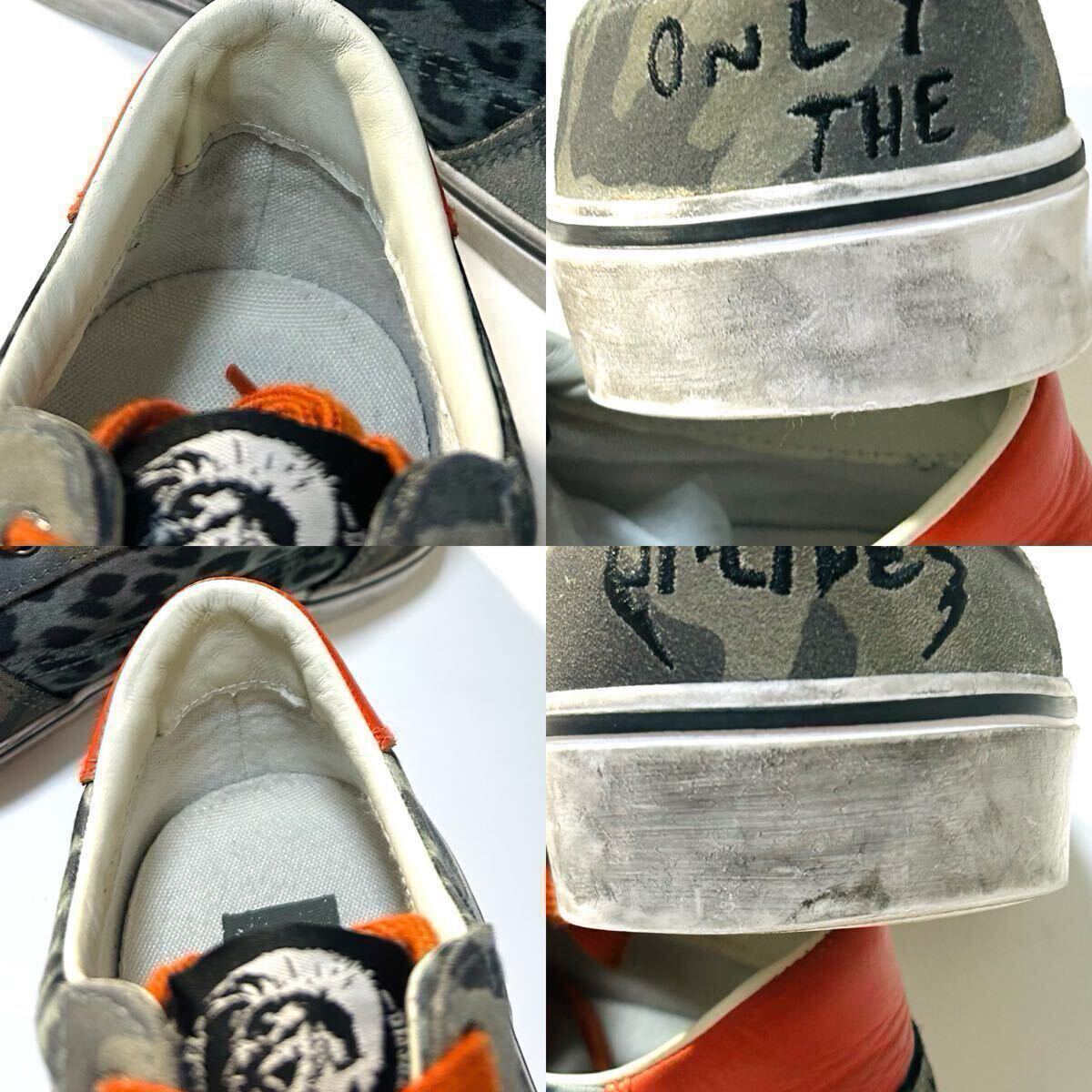 【DIESEL】S-Flip multicolored low-top Lace Shoes ディーゼル 定価2.0万 ヴィンテージ加工 レースアップ ローカットスニーカー 42 JP27cm_画像9