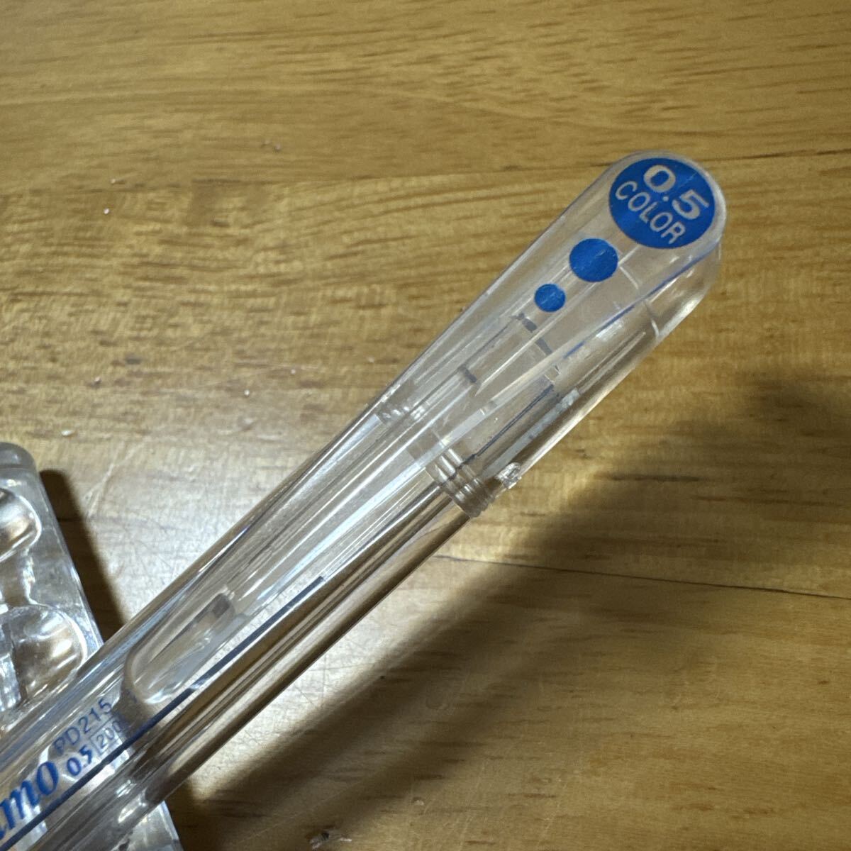 新品 廃盤 Pentel ぺんてる Pianissimo ピアニッシモ Color カラー シャーペン 0.5mm ブルー PD215 サイドノック式 vintage 昭和レトロ_画像6