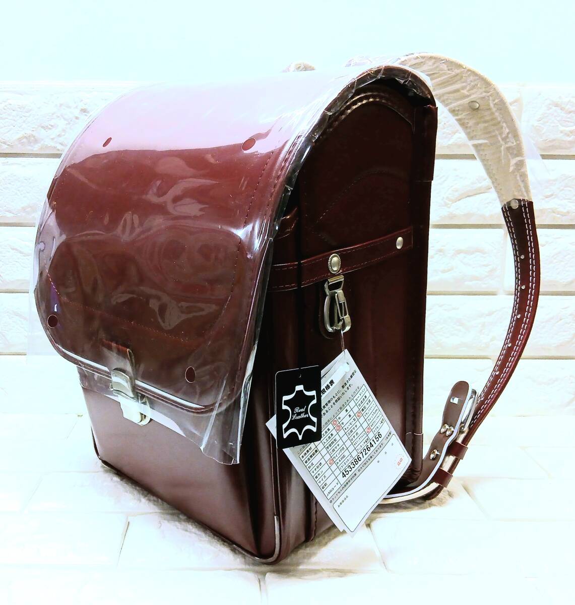 R012 ≪ 未使用・保管品 ≫ KOKUHO ランドセル A4対応 ベーシックレザー (ワイン) ハーフカバー 日本製_画像2