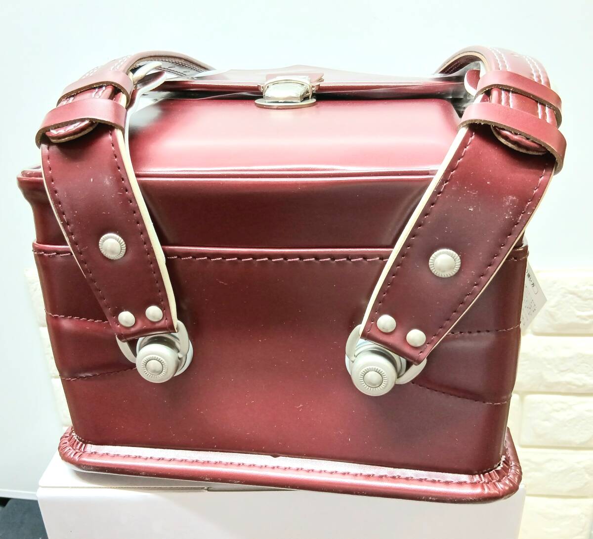 R012 ≪ 未使用・保管品 ≫ KOKUHO ランドセル A4対応 ベーシックレザー (ワイン) ハーフカバー 日本製_画像5