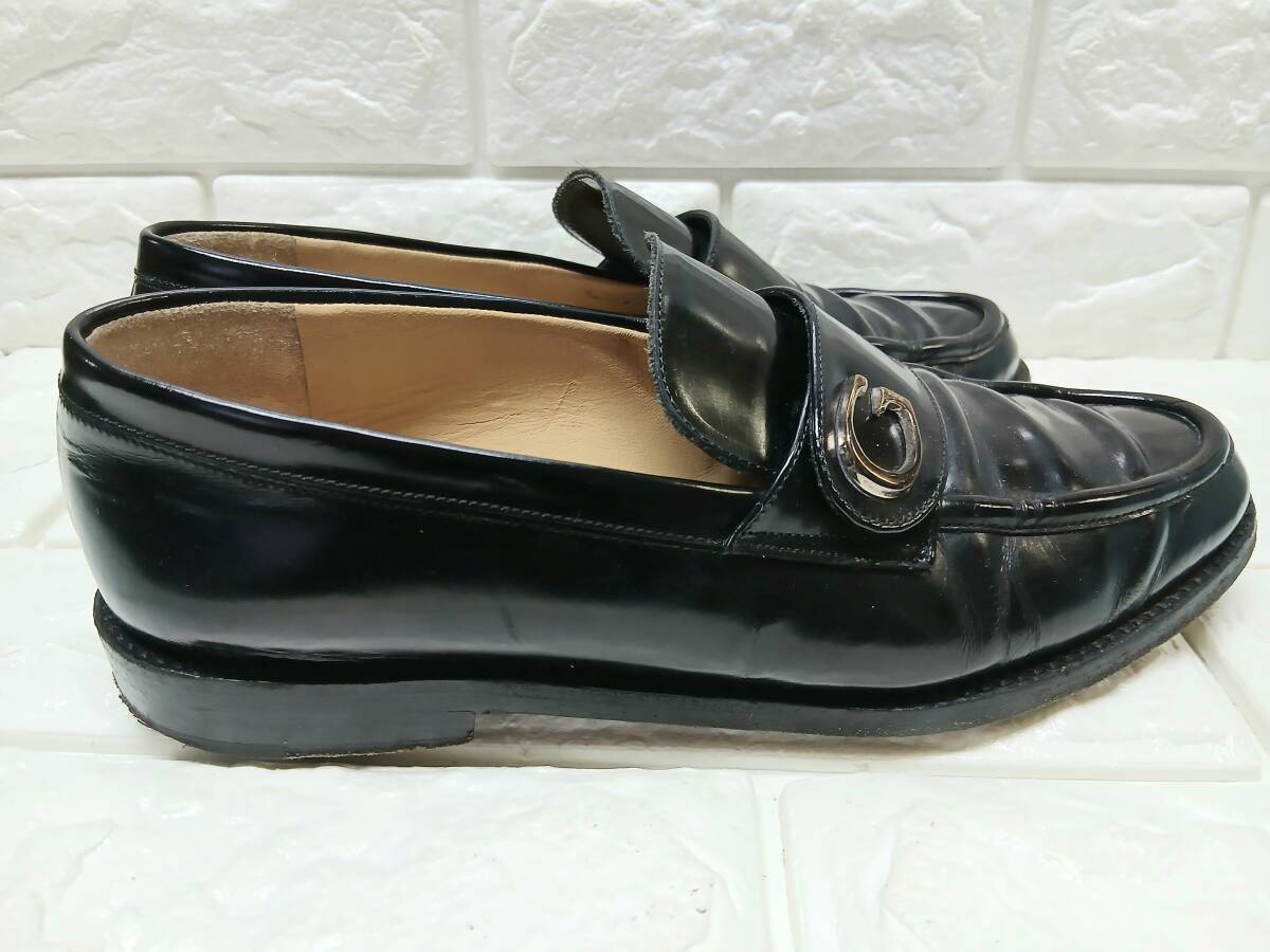 n384 GUCCI ホースビットローファー (37) 轡 黒 _画像3