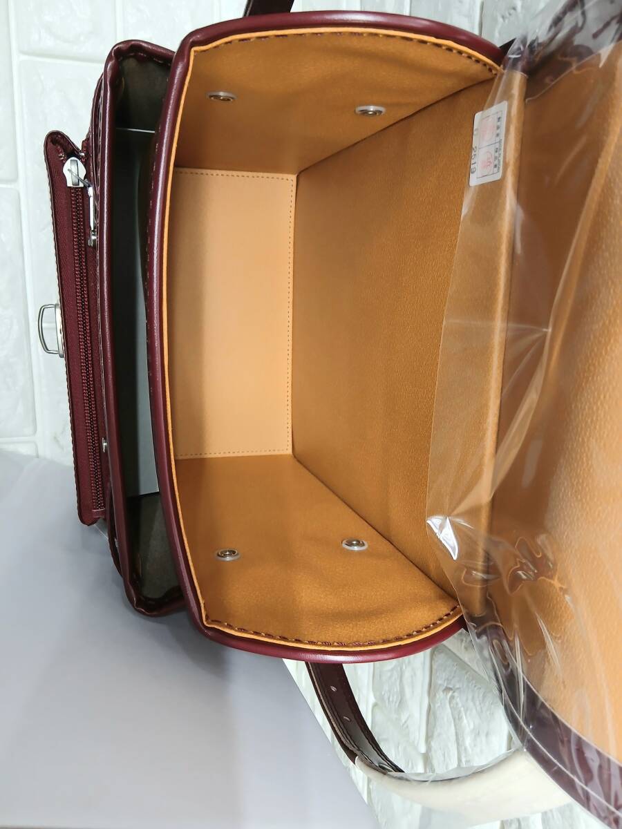 R012 ≪ 未使用・保管品 ≫ KOKUHO ランドセル A4対応 ベーシックレザー (ワイン) ハーフカバー 日本製_画像10