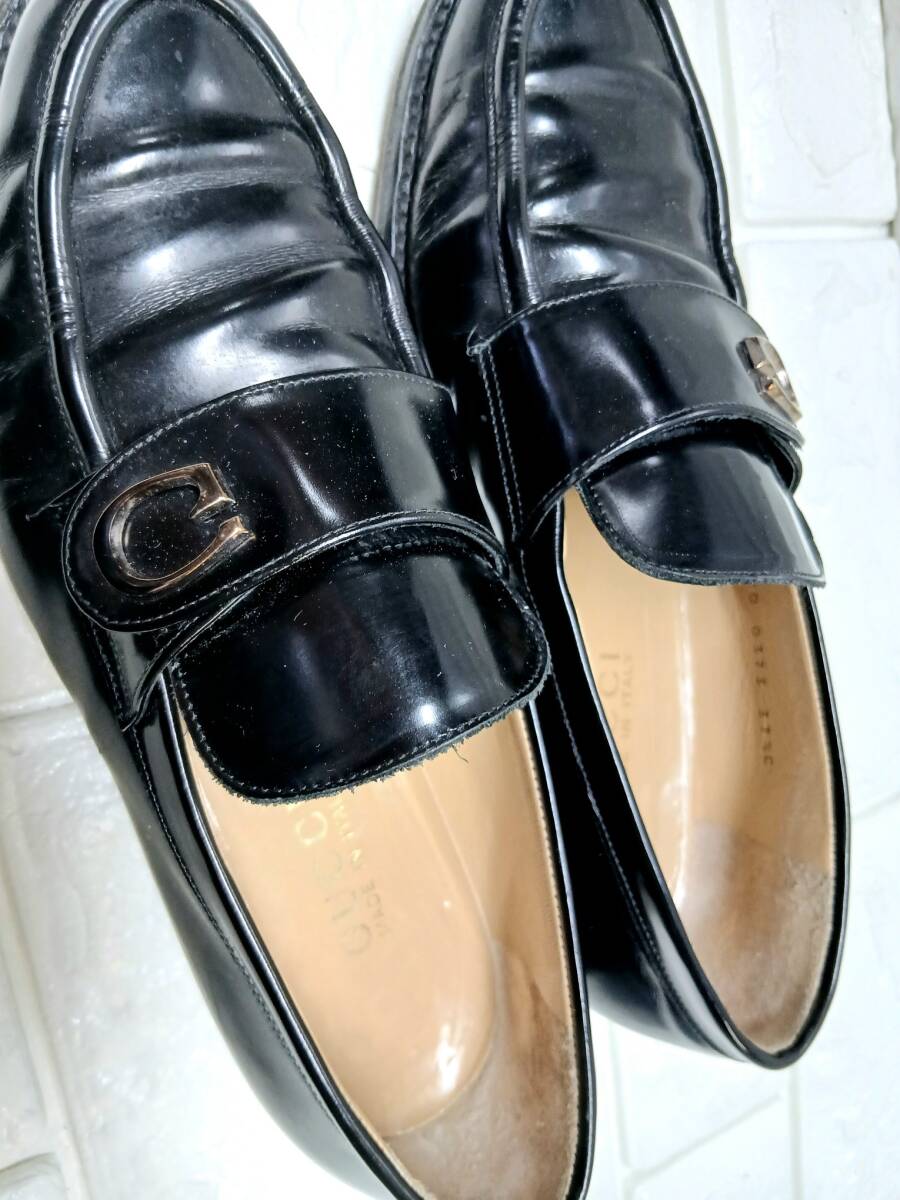 n384 GUCCI ホースビットローファー (37) 轡 黒 _画像2
