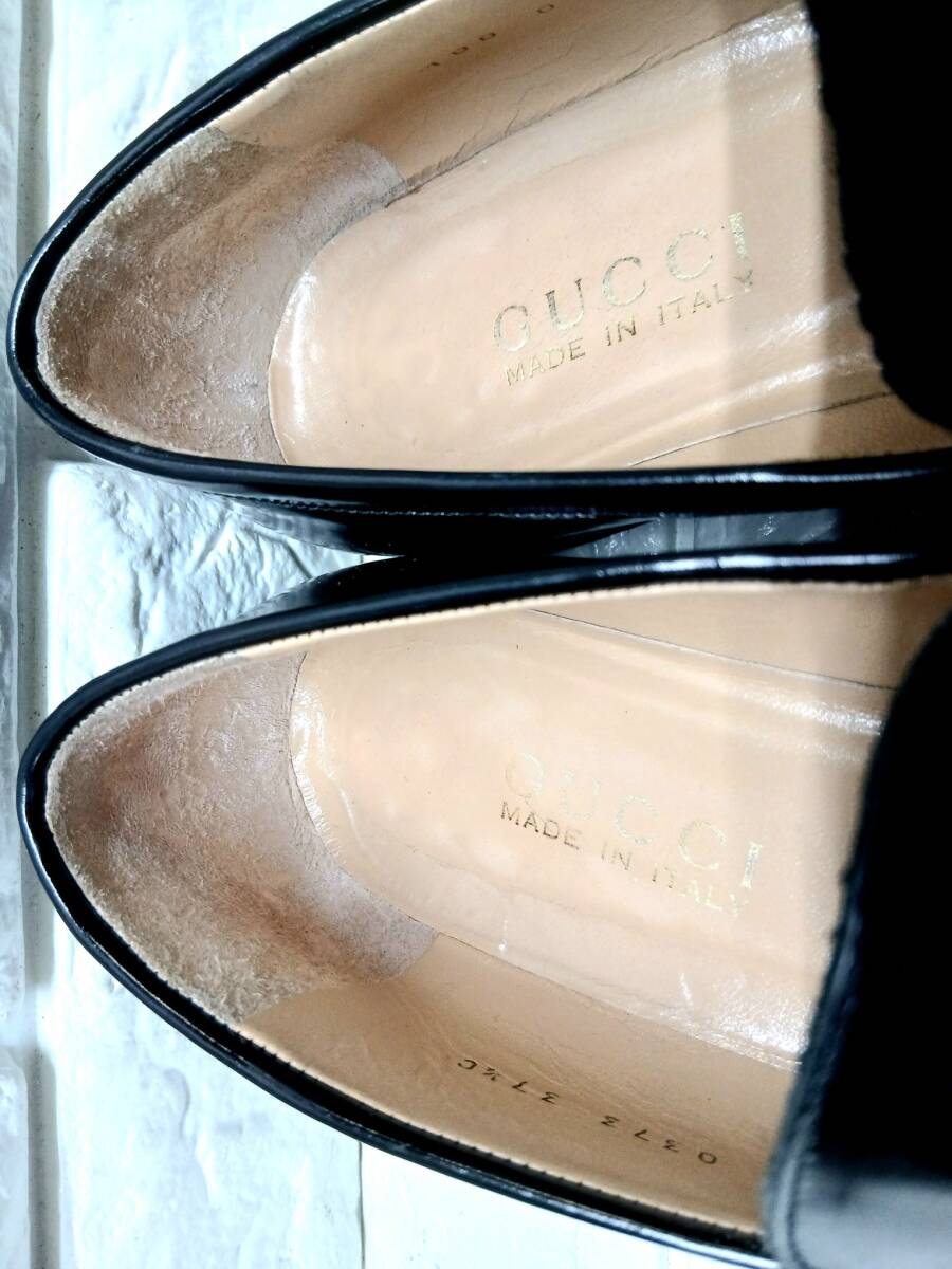 n384 GUCCI ホースビットローファー (37) 轡 黒 _画像8