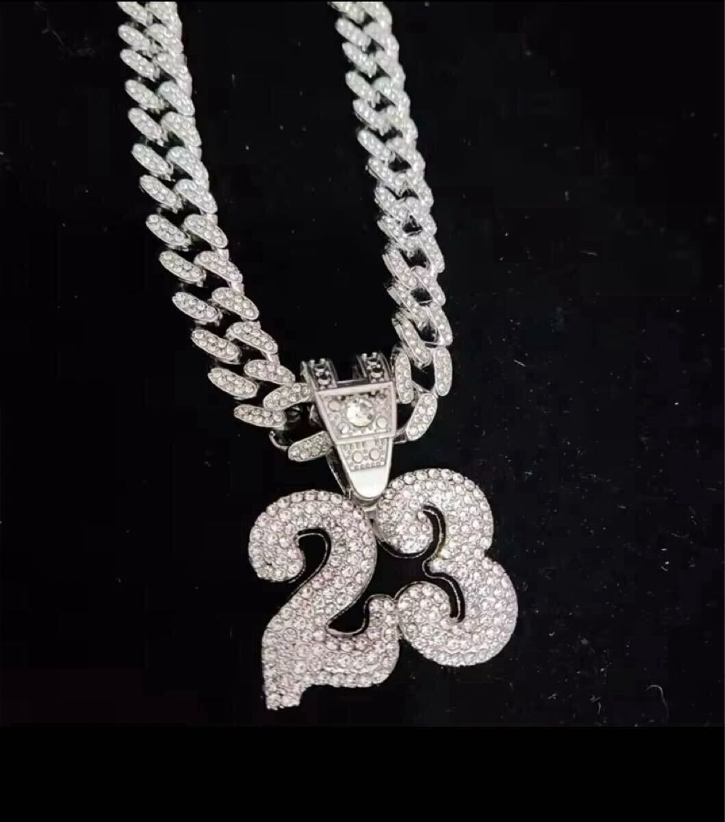 ジルコニア　ネックレス　バングル 太チェーン 喜平 ロック ミリタリー　ラッパー キュービック 重厚感 ギラギラ　890Z_画像3