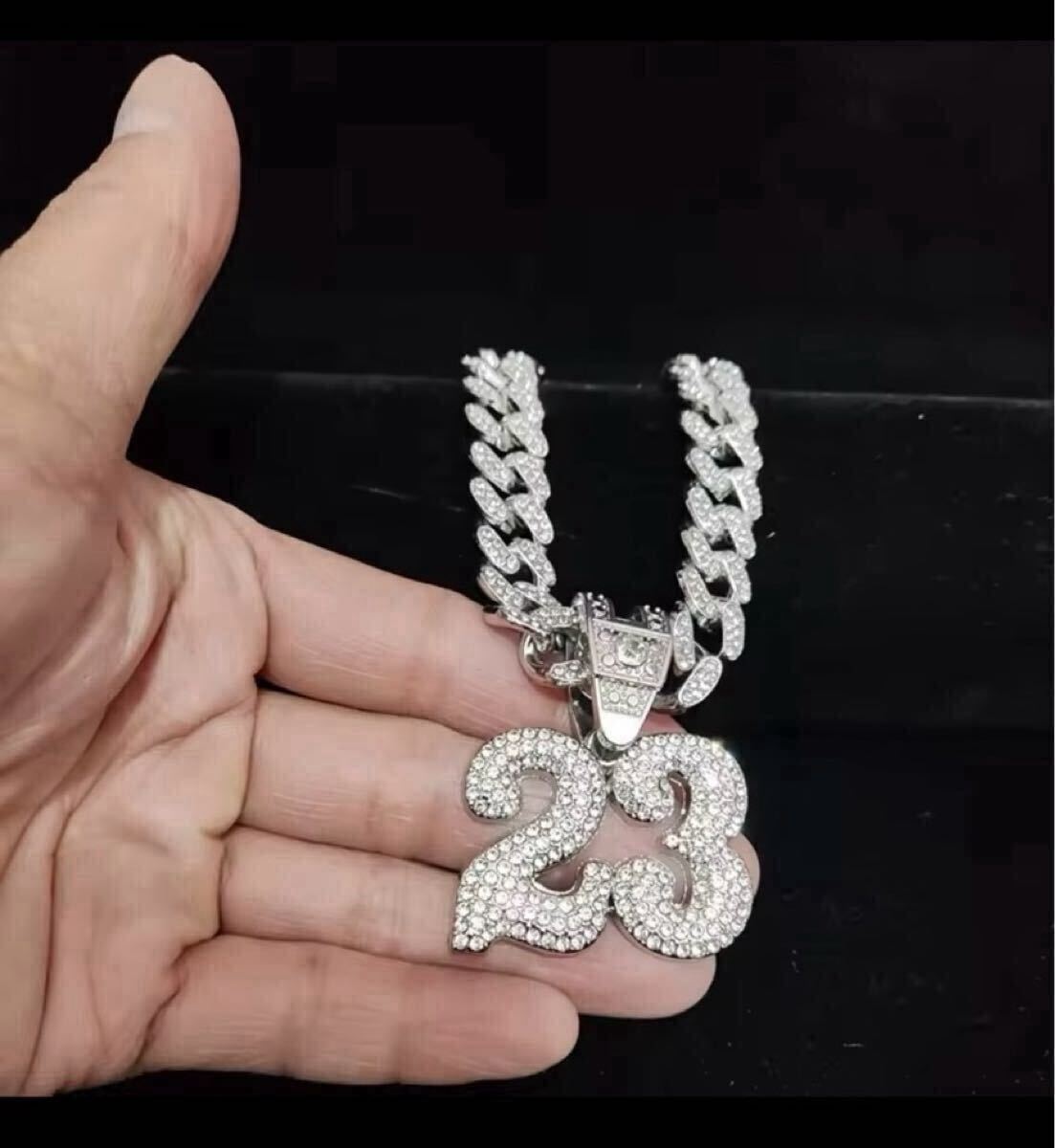 ジルコニア　ネックレス　バングル 太チェーン 喜平 ロック ミリタリー　ラッパー キュービック 重厚感 ギラギラ　890Z_画像5