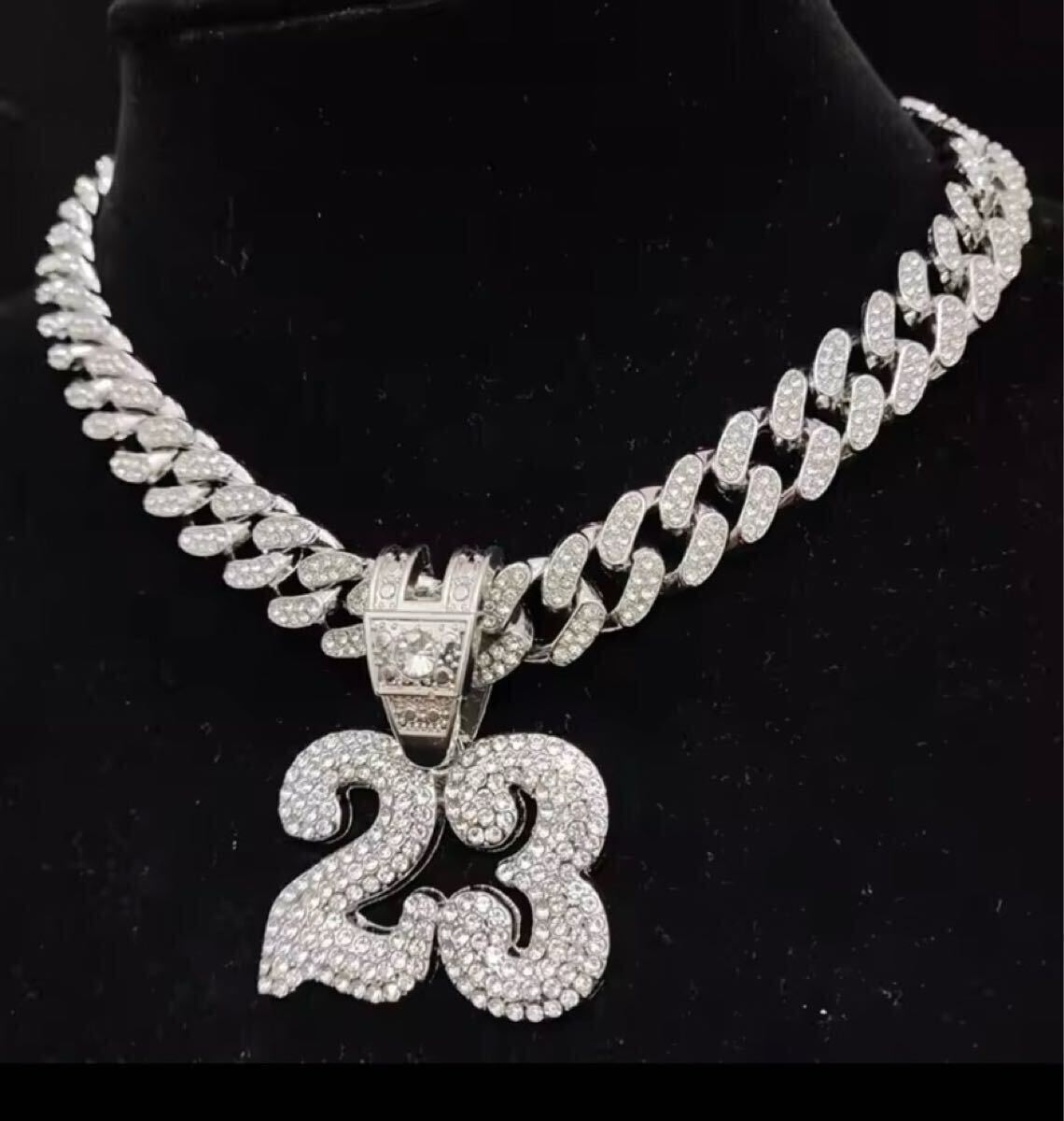 ジルコニア　ネックレス　バングル 太チェーン 喜平 ロック ミリタリー　ラッパー キュービック 重厚感 ギラギラ　890Z_画像2