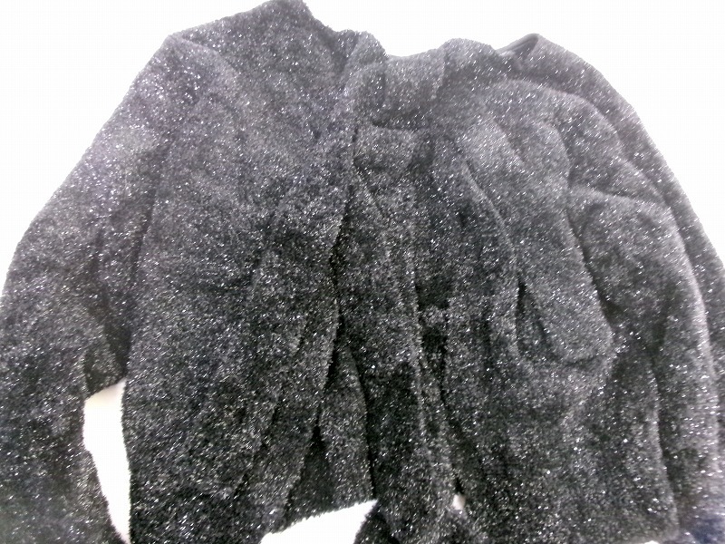 noir kei ninomiya COMME des GARCONS ノワール ケイ ニノミヤ ラメニットカーディガン M 3B-N010 AD2018 ブラック ナイロン100%_画像3