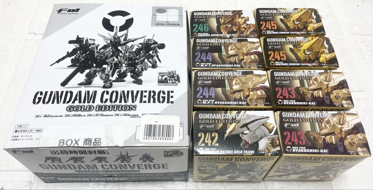 未使用☆ 未開封☆ FW GUNDAM CONVERGE ガンダムコンバージ ゴールド エディション 242 243 244 245 246 アカツキ 百式 1BOX 8個入り 22_画像1