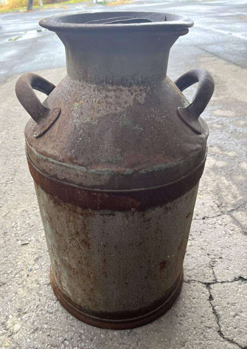 ミルク缶 中谷? 昭和35年刻印あり 昭和レトロ 金属製 牛乳 缶 インテリア アンティーク オブジェ 古い 古道具 古民具 コレクション /②_画像8