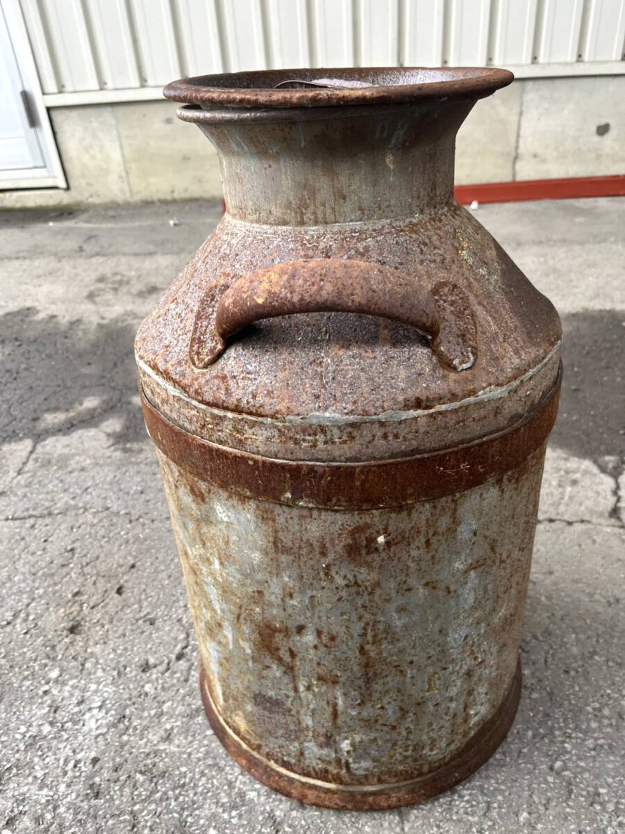 ミルク缶 中谷? 昭和35年刻印あり 昭和レトロ 金属製 牛乳 缶 インテリア アンティーク オブジェ 古い 古道具 古民具 コレクション /②_画像7