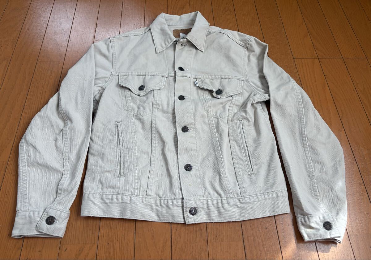80's Levi's 70506-1022 USA製 ホワイトデニムジャケット 38_画像1