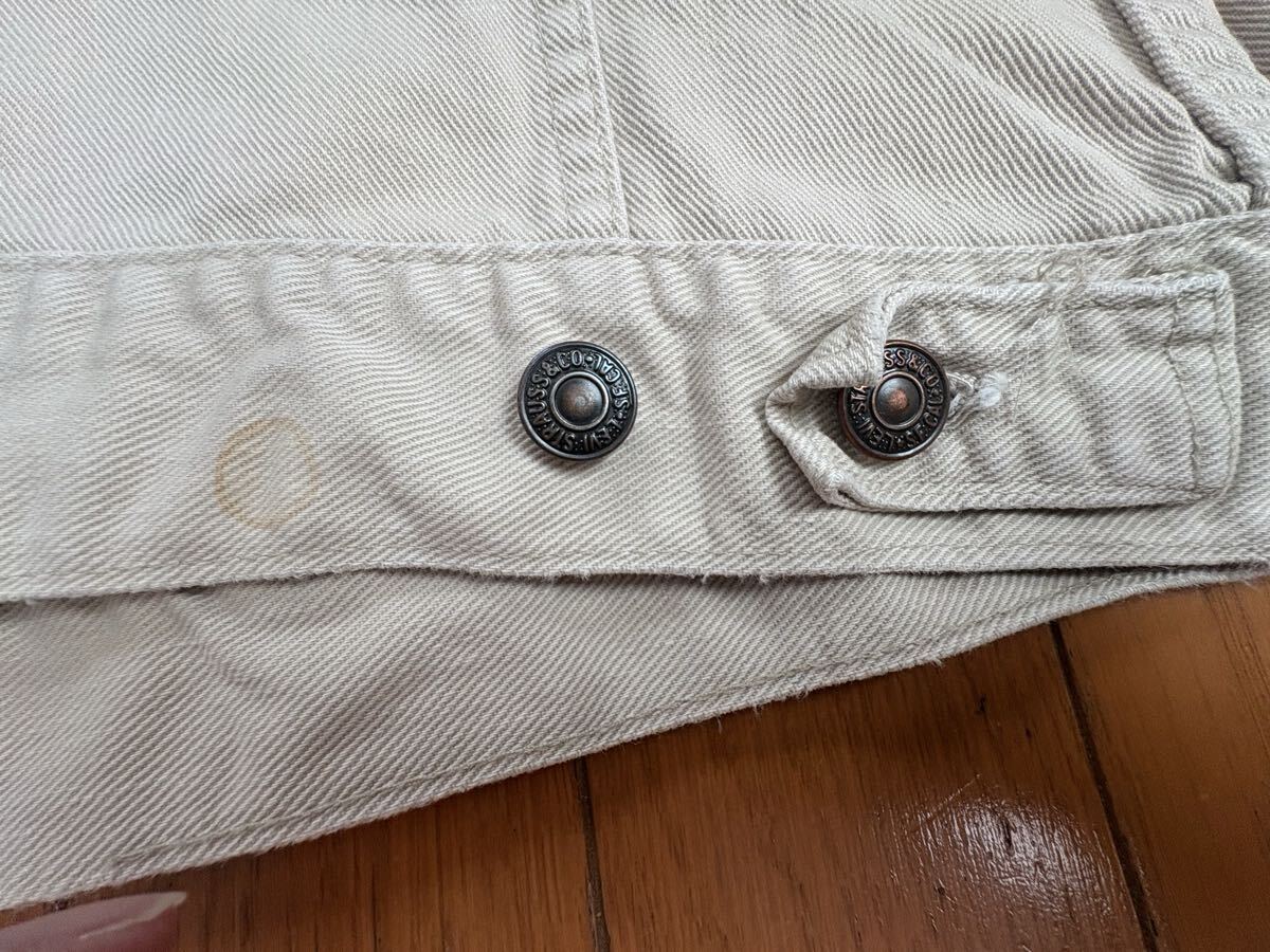 80's Levi's 70506-1022 USA製 ホワイトデニムジャケット 38_画像7