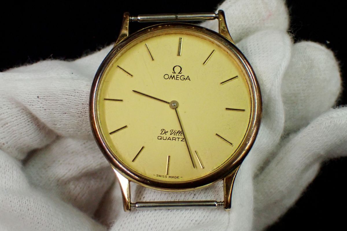 ▲腕時計251 OMEGA De ville オメガ デビル▲動作未確認/盤のみ/1365/ゴールド/プッシュリューズ/消費税0円の画像2