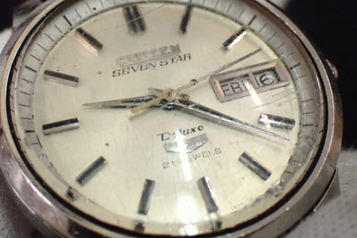 ▲腕時計250 CITIZEN SEVENSTAR DELUXE 23J シチズン セブンスター デラックス▲動作品/盤のみ/4-520068/自動巻き/消費税0円の画像3