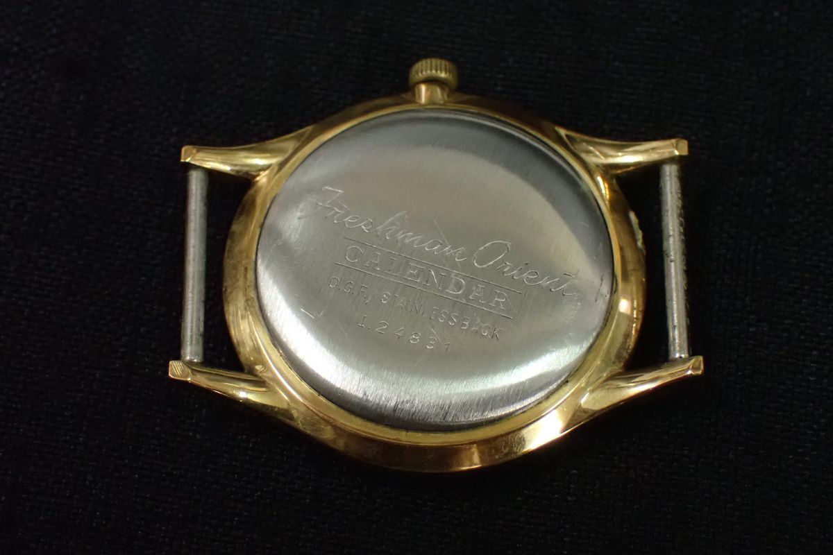▲腕時計249 Freshman Orient Calendar フレッシュマン オリエント カレンダー▲動作品/盤のみ/OGF I.24831/手巻き式/ゴールド/消費税0円の画像6