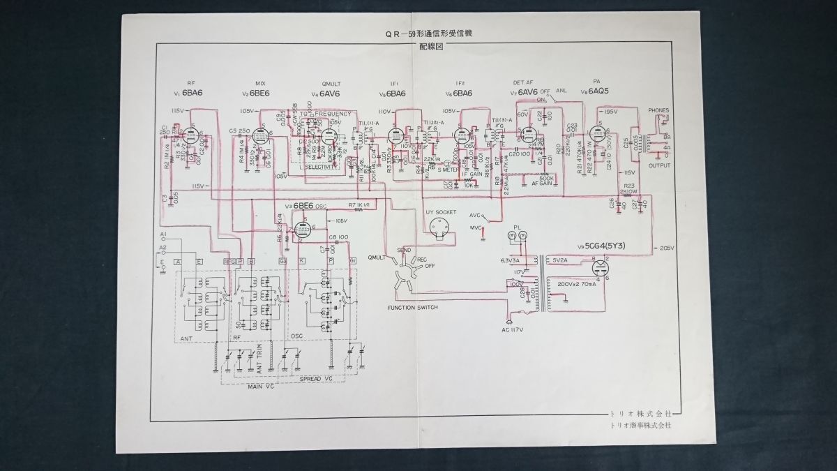 『TRIO(トリオ) 通信型受信機 9R-59形 取扱説明書+第一工程実態図+第二/第三工程実態図 のセット』昭和36年頃/トリオ株式会社_画像8